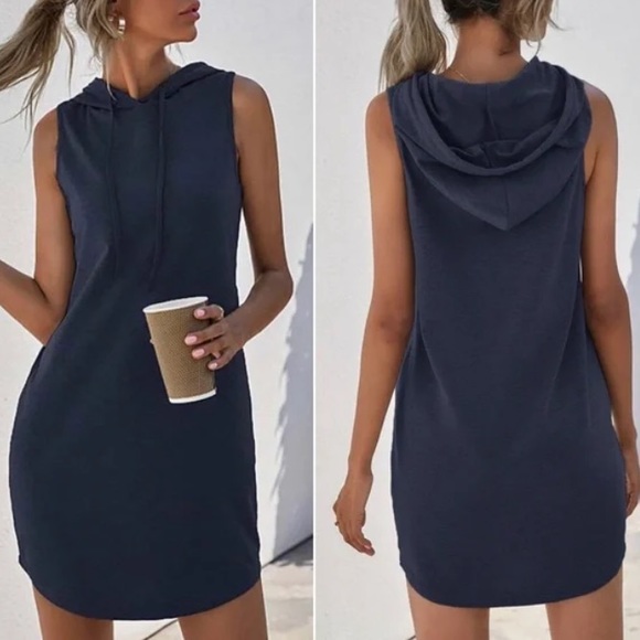 LAST FEW Cozy Minimalist Sleeveless Hoodie Casual Dress - Picture 6 of 7